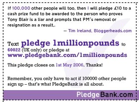 Click here for further details of the 1 million pound reward for the exposure and removal of Tony Blair